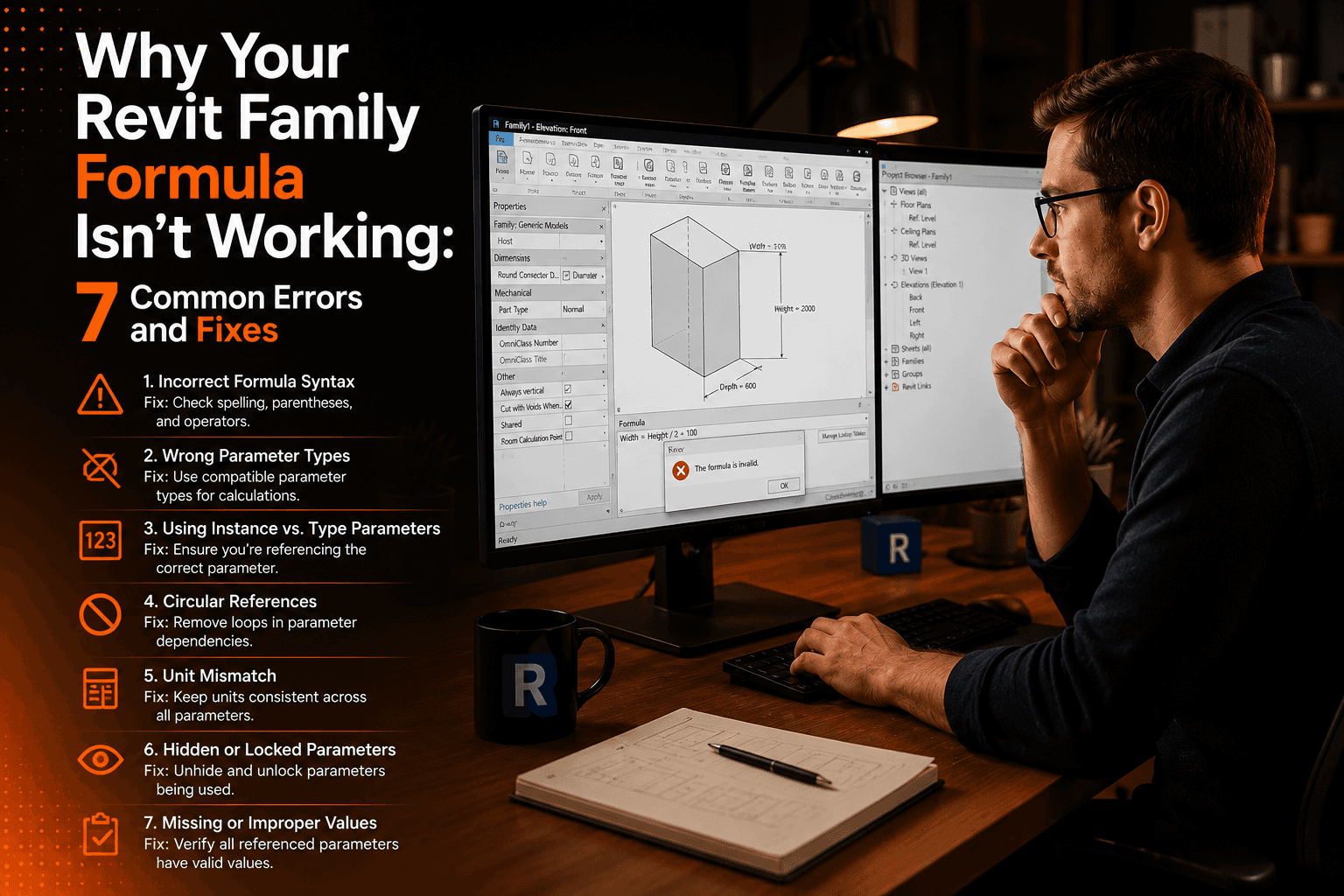 7 common Revit family formula errors and how to fix them