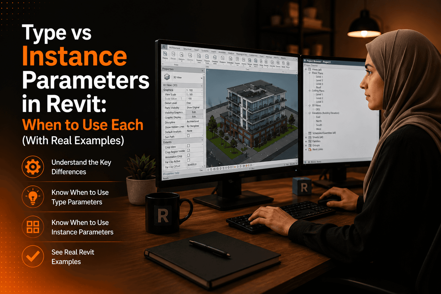 Revit Type vs Instance parameters — when to use each